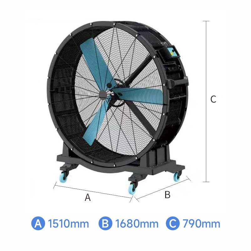 Largest industry fan 50cm 55 inch wuxi industrial drum fan 2 meters heavy duty drum industrial drum electric floor fan 36inches