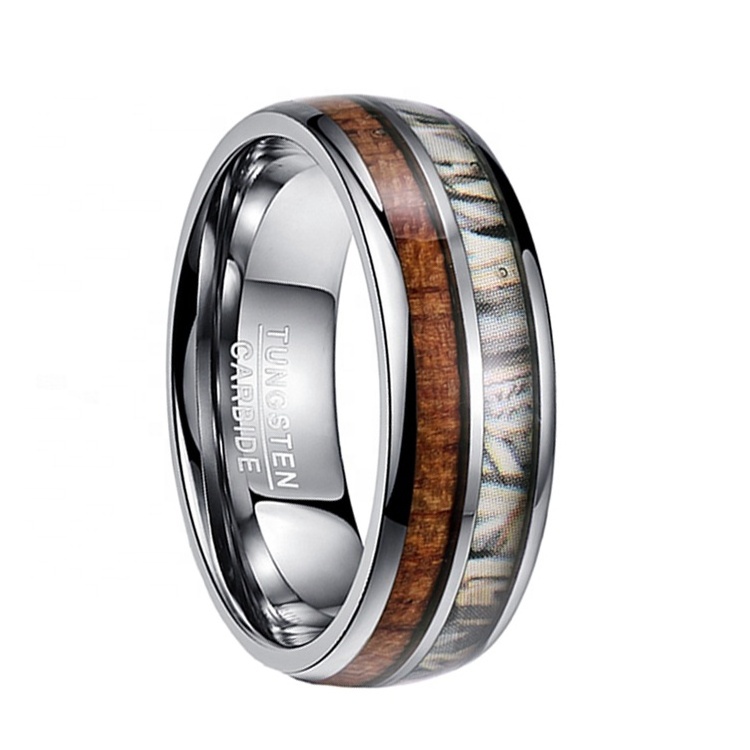 Personalized jewelry wholesale,His hers tungsten carbide ring with wood inlay,tungsten blank wedding ring