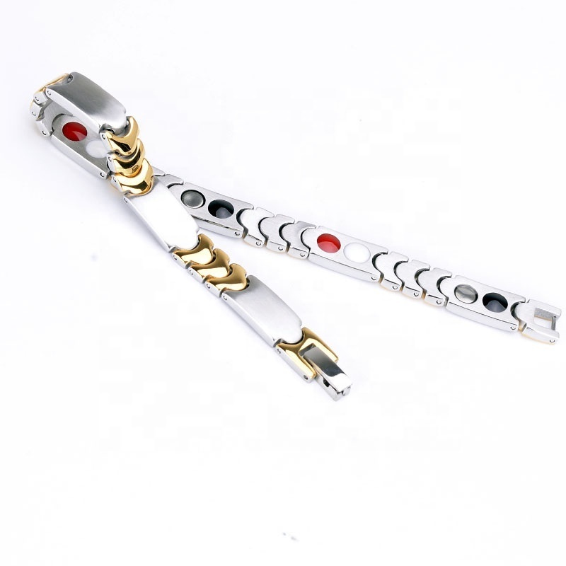 New men's simple stainless steel bracelet manufacturers spot titanium steel magnet jewelry