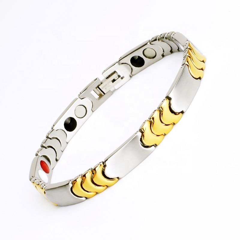 New men's simple stainless steel bracelet manufacturers spot titanium steel magnet jewelry