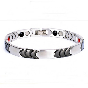 New men's simple stainless steel bracelet manufacturers spot titanium steel magnet jewelry