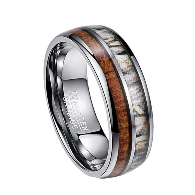 Personalized jewelry wholesale,His hers tungsten carbide ring with wood inlay,tungsten blank wedding ring