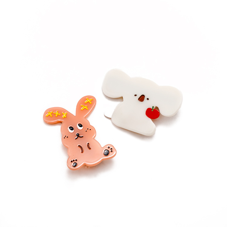 YiYi Japanese and Korean style 5.5cm cute cartoon rabbit koala acetate hair clip custom pattern girl hairpin customization