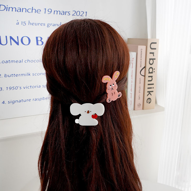 YiYi Japanese and Korean style 5.5cm cute cartoon rabbit koala acetate hair clip custom pattern girl hairpin customization