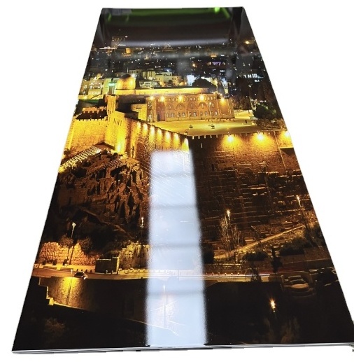 Hot sale High glossy 3D print 4x8 ft pvc uv marble sheet Marble alternative wall panels