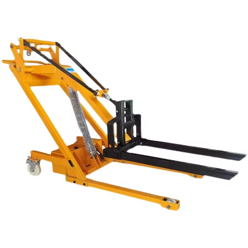 500kg 1.5m folding boom crane truck portable stacker lift electr pallet foldable forklift