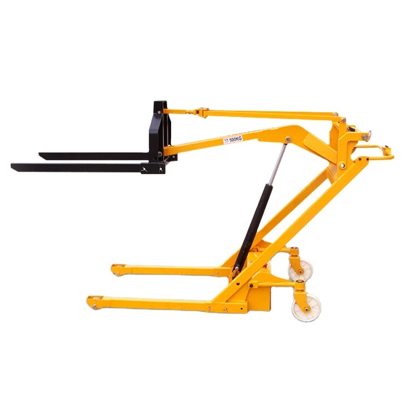 500kg 1.5m folding boom crane truck portable stacker lift electr pallet foldable forklift