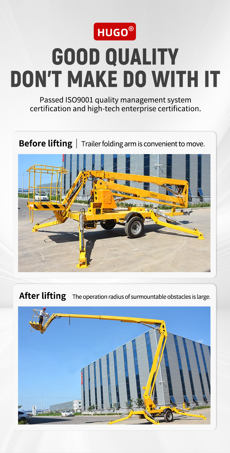 small electric man lift boom cherry picker towable boom lifts for sale