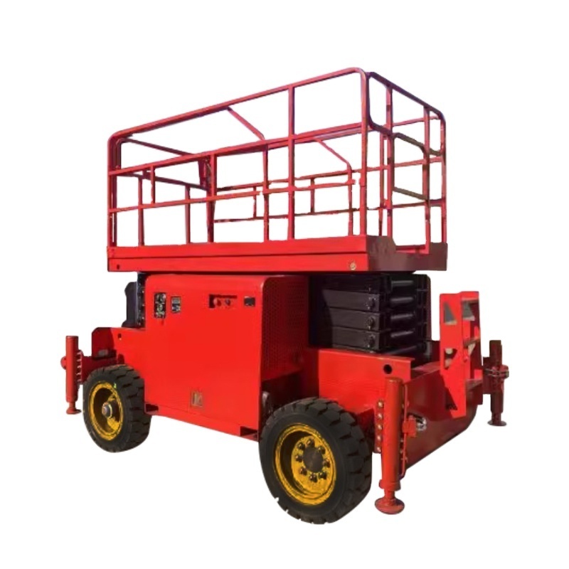 rough terrain off road aerial loading lift scissors platform  electric