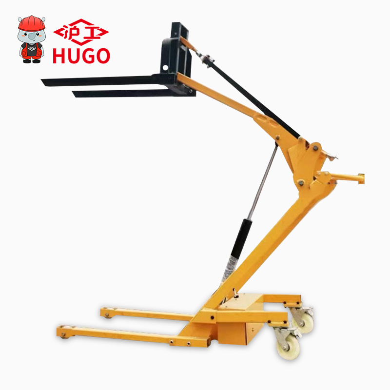 500kg 1.5m folding boom crane truck portable stacker lift electr pallet foldable forklift