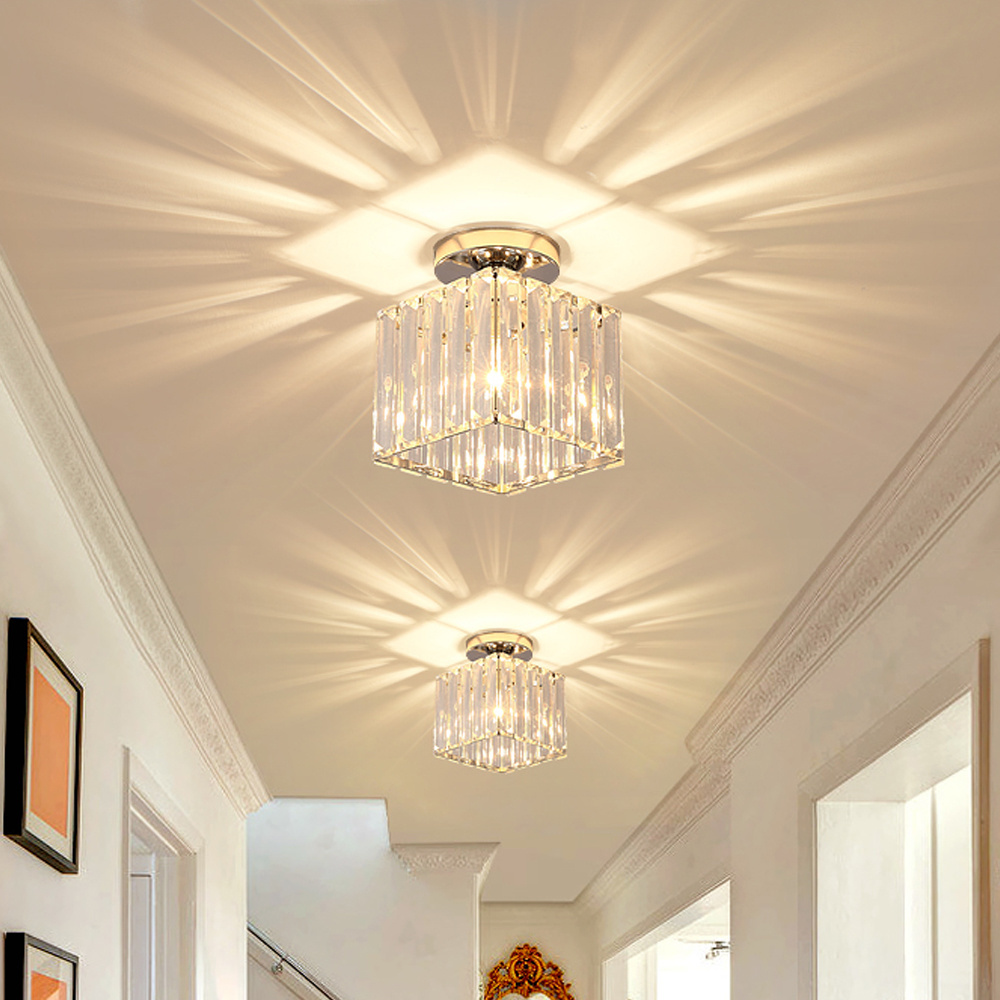 Nordic Luxury Crystal Modern Simple Creative Downlight Foyer Entrance Aisle Corridor Ceiling Lights