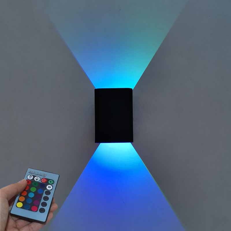 RGB 3W LED Wall Lamp Lighting with Remote Controller Colorful Indoor, Outdoor Wall Sconce