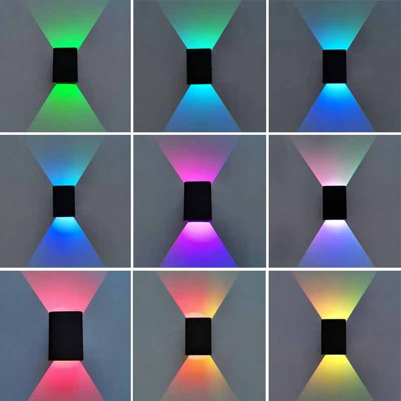 RGB 3W LED Wall Lamp Lighting with Remote Controller Colorful Indoor, Outdoor Wall Sconce