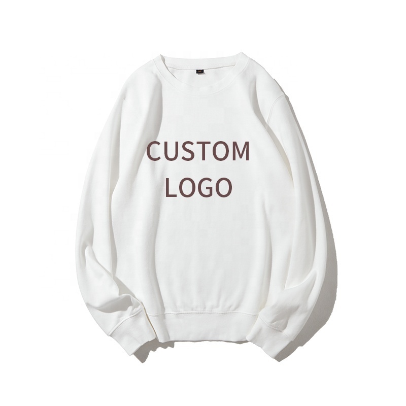 Oversized Crewneck Sweatshirt Plain Cotton Sweater Printed Logo Men Blank Embroidery Pullover Embroidered Sweatshirt Custom Logo