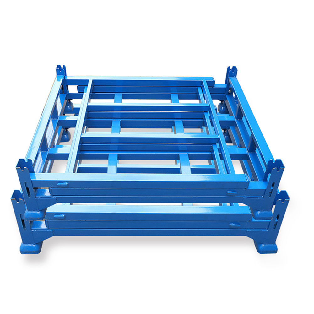 Steel foldable stacking rack custom large size storage racks shelf for warehouse