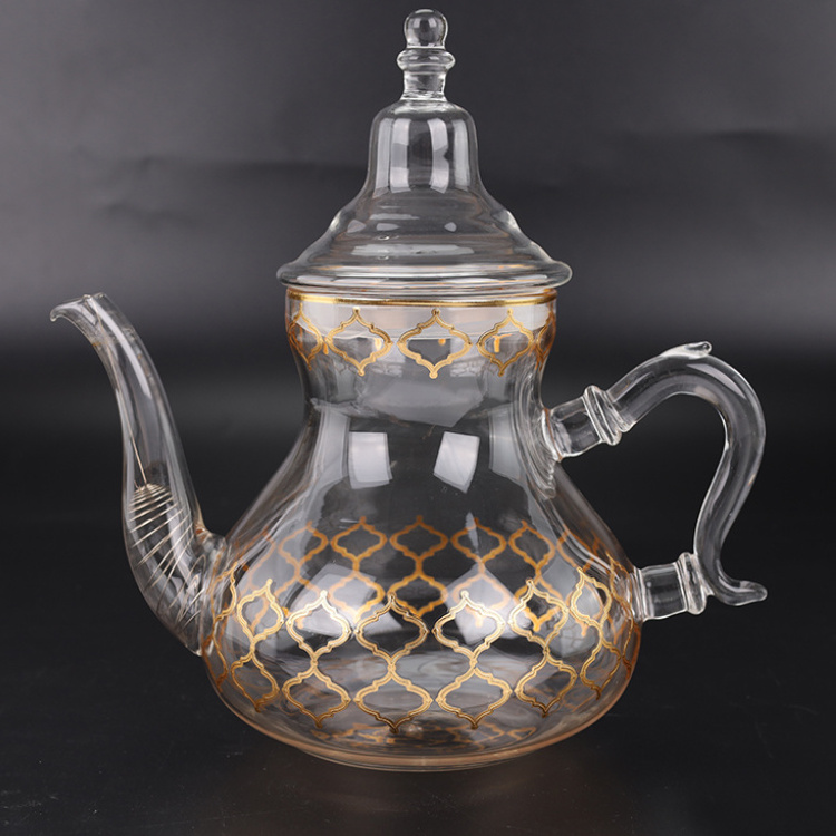 Wholesale glassware Glass Teapot Food Grade nordic drinkware Pitcher With Lid teapot