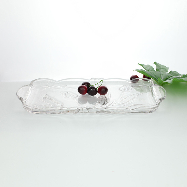 Clear Glassware Glass Dish Dinner Serving Fruit Plate Daily Used Kitchenware In Home Restaurant Party Wedding Fruit Glass Dish