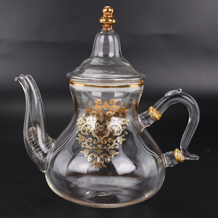 Wholesale glassware Glass Teapot Food Grade nordic drinkware Pitcher With Lid teapot