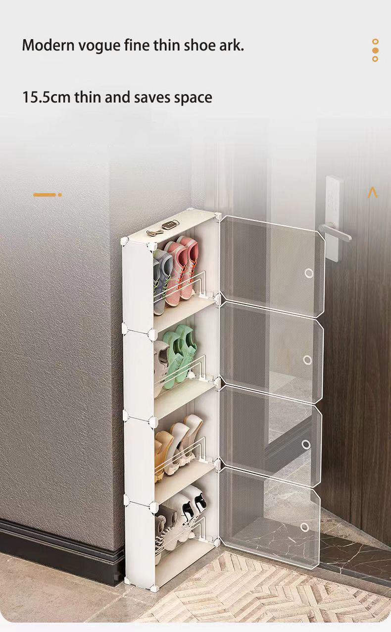 Ultra-thin simple multi-layer plastic indoor and outdoor shoe cabinet