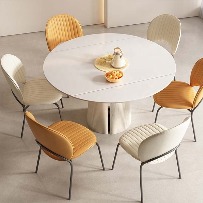 Nordic household designer Sun leather art leisure milk tea dessert shop coffee scallop dining chair