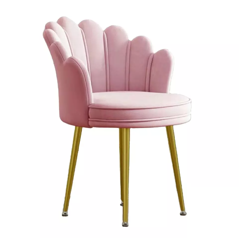 Petal Chair Modern single backrest casual pink girls cute bedroom balcony living room velvet chair  kitchen chair