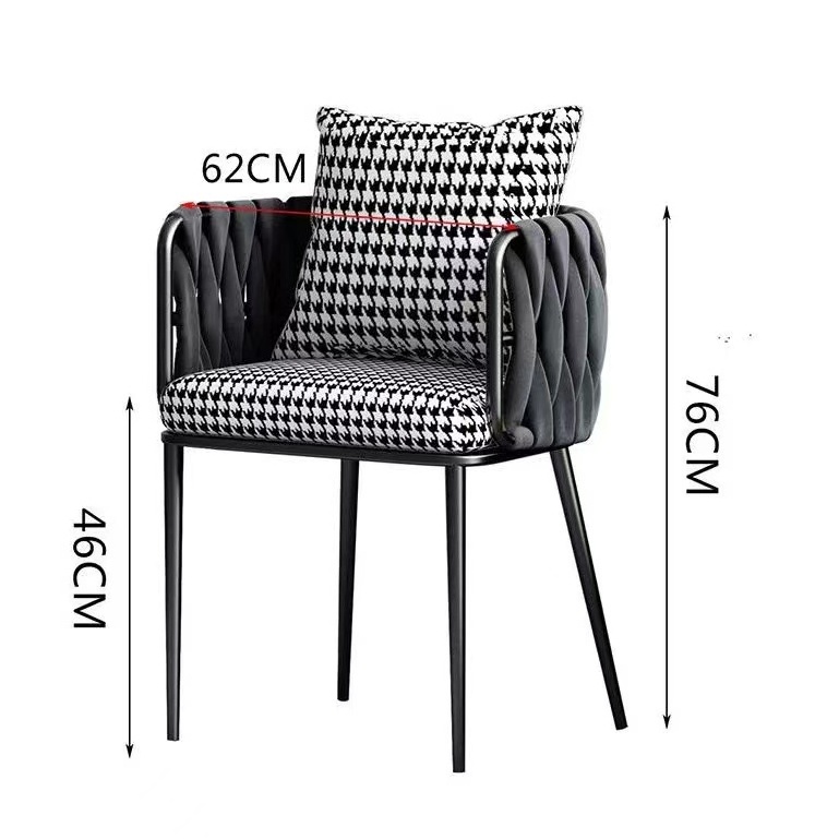 Nordic light luxury thousand bird lattice dining chair simple modern family restaurant nine back chair cafe net red chair