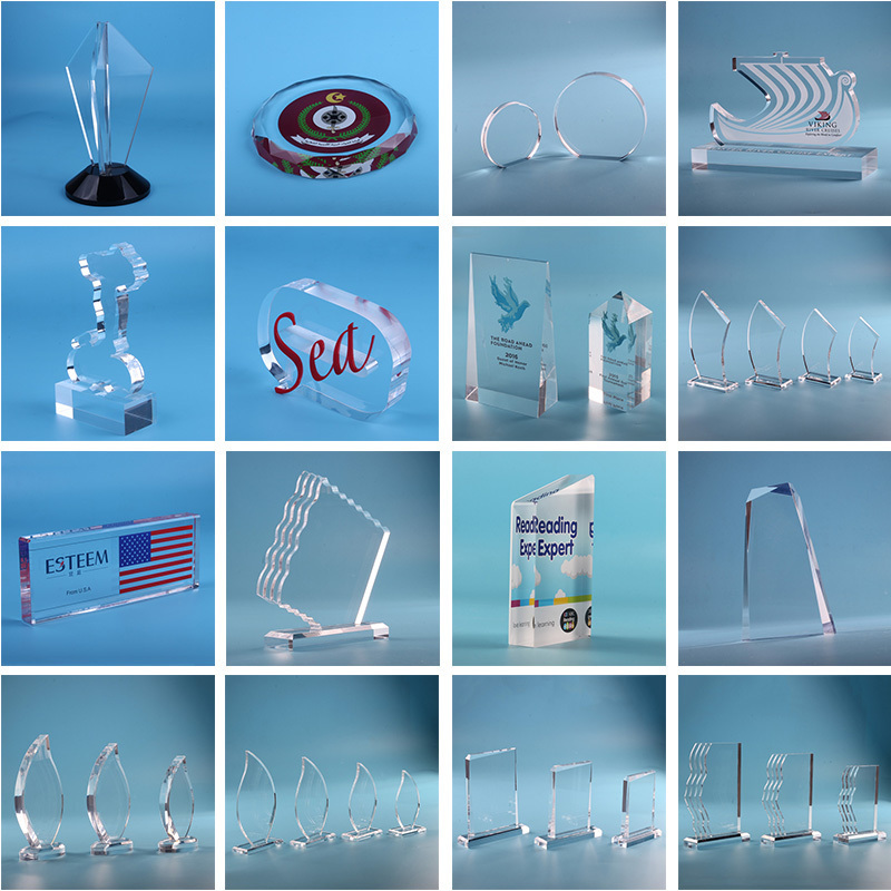 ONE HUNDRED KINDS crystal clear acrylic trophy/award manufacturer