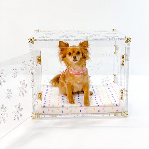 Bright transparent pet products acrylic pet cages dog crate furniture dog crate