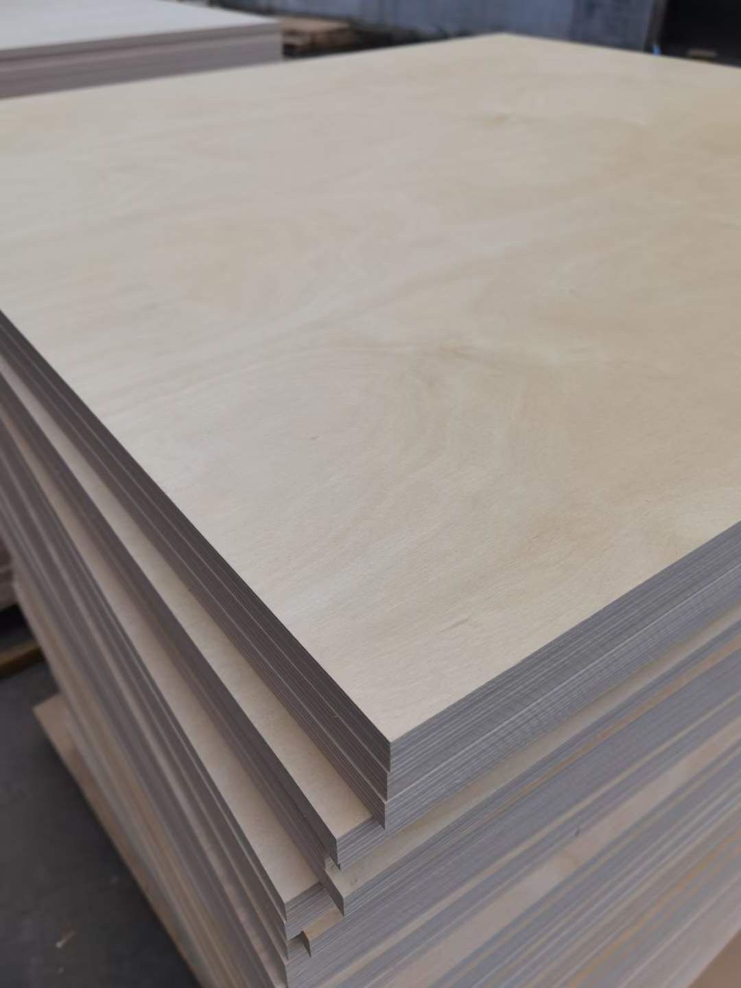 Linyi factory CC grade E0 glue birch commercial plywood