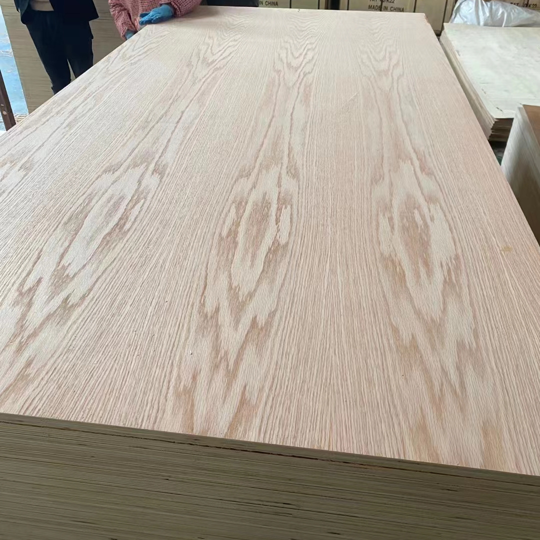 Best Quality 18mm Poplar Core Red Oak Plywood /oak Fancy Triplay Commercial plywood