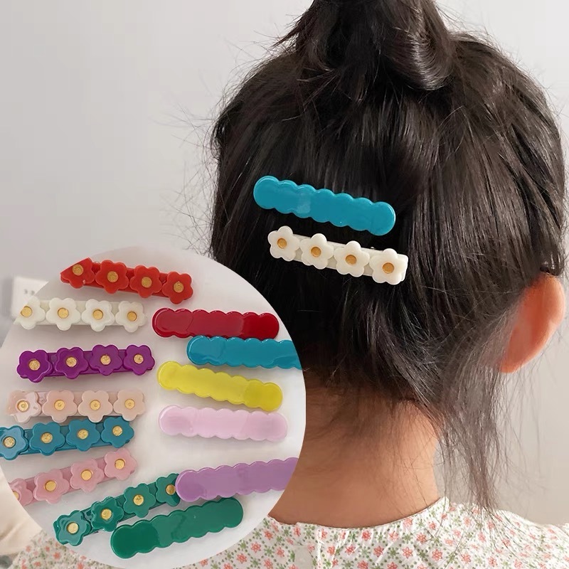 Duck Bill Floral Hair Pins Acetate Acrylic Kids Tiny Flower Hair Clips for Women