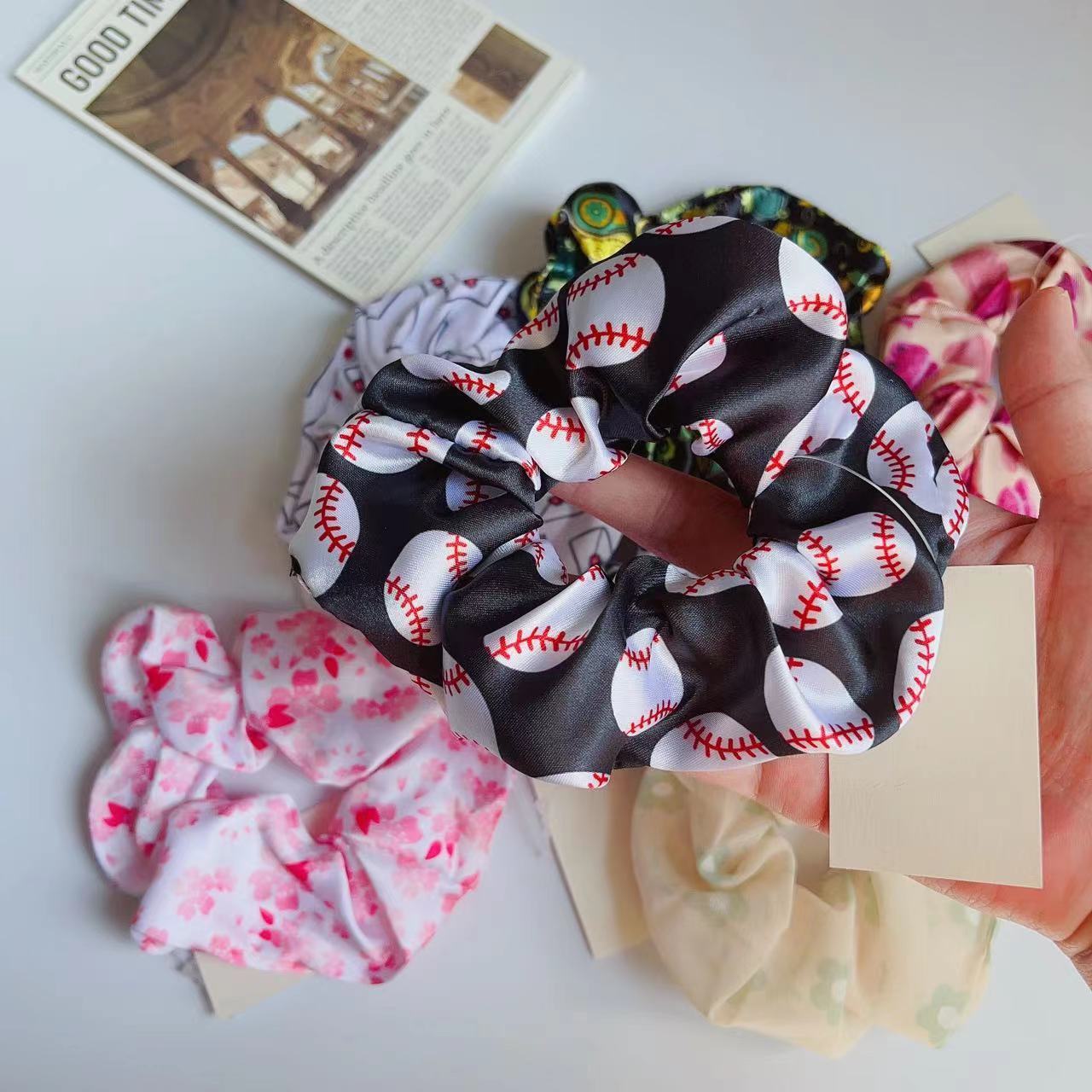 Custom scrunchies with logo satin animal print scrunchie hair scrunchies with printed logo