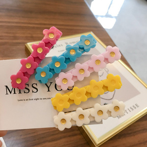 Duck Bill Floral Hair Pins Acetate Acrylic Kids Tiny Flower Hair Clips for Women