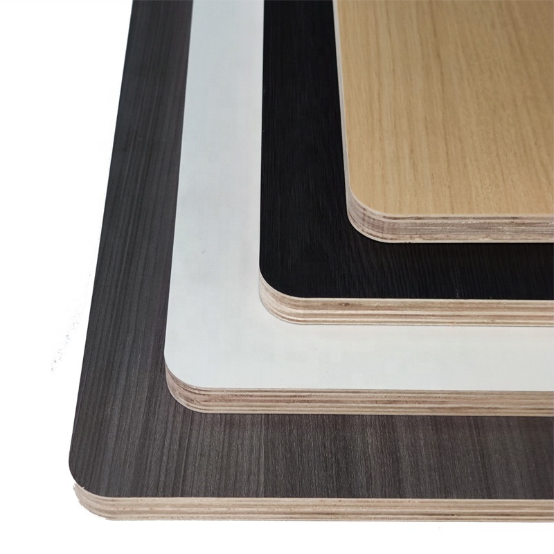 HPL waterproof b grade color off white wood grain veneer furniture cabinet board sheet e1 melamine laminated marine plywood 18mm