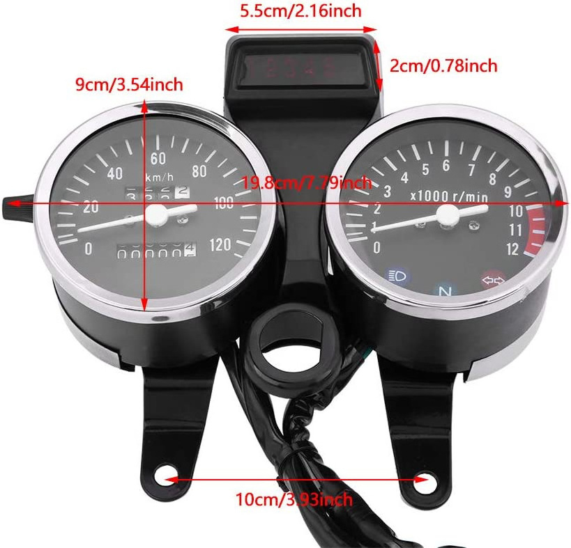 Waterproof LCD display Motorcycle Gauges Motorcycle Digital Dashboard for Suziki GN125