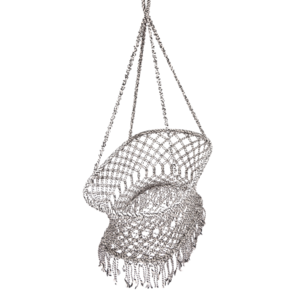 Mesh Weave Mottled Gray Indoor Outdoor cotton Rope Baby Hammock Patio Swing Chair With Tassels