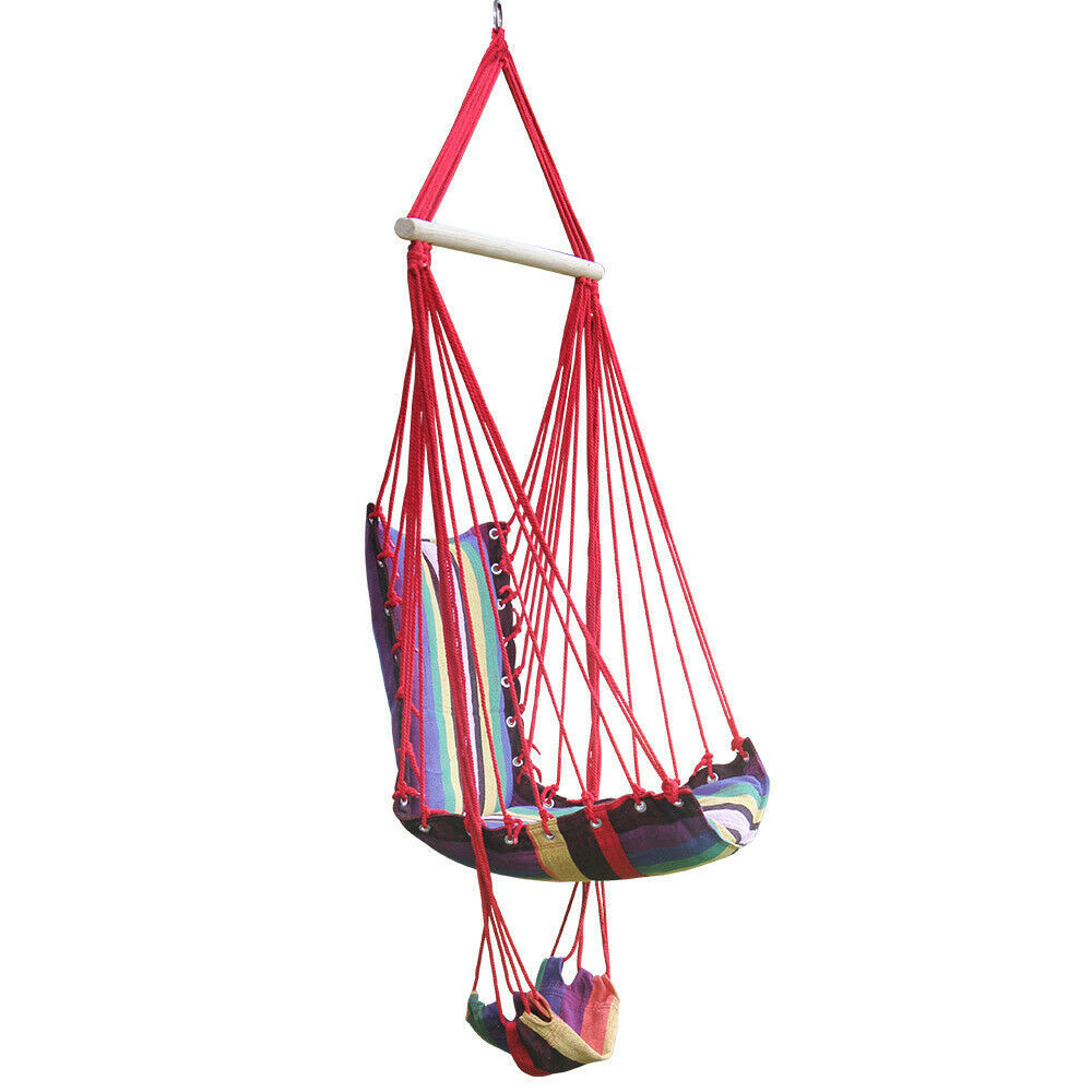 YIYU Collapsible pendant swing chairs with foot rest for indoor and outdoor bedroom terraces