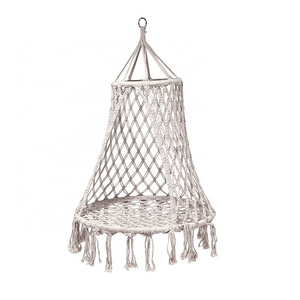 YIYU Indoor and outdoor courtyard portable folding round rope mesh swing bed