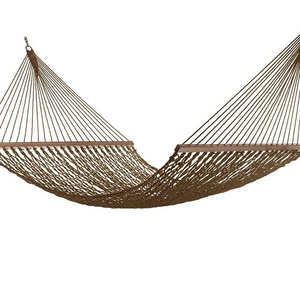 12FT Rope Hammock Quick Dry Rope Hammock with Double Size Solid Wood Spreader Bar Outdoor Patio Yard Poolside Hammock  2 Person