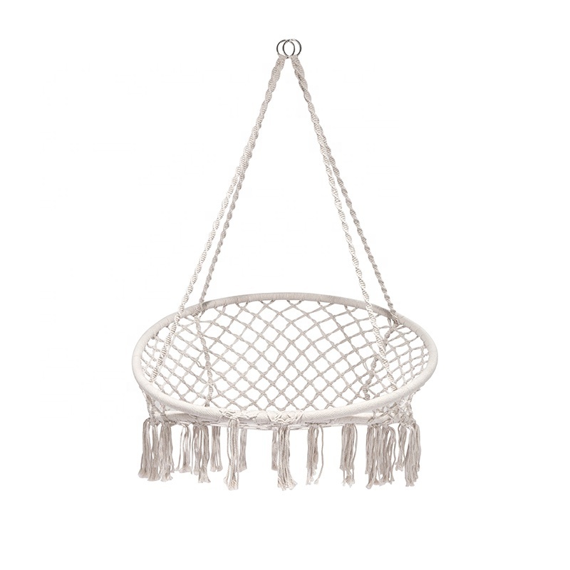 big size  Round Rope Hammock Swing Macrame Hanging Chair with iron pipe