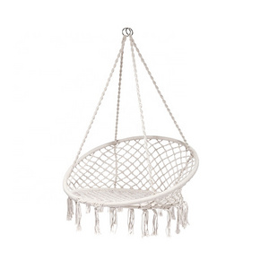 big size  Round Rope Hammock Swing Macrame Hanging Chair with iron pipe