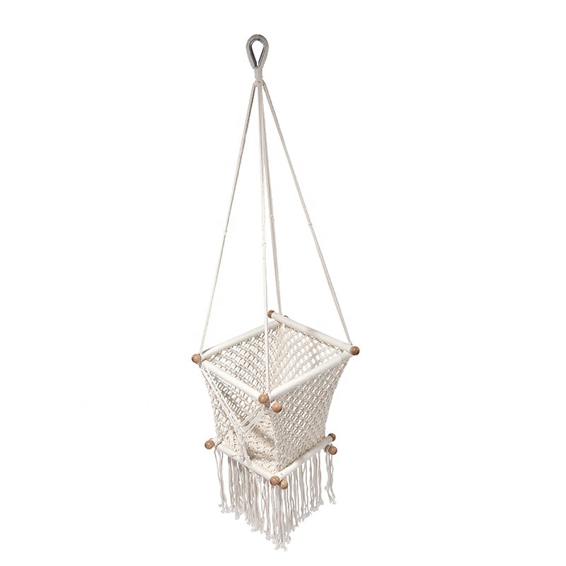 Iron Pipe Round Rope Hammock Swing Macrame Hanging Chair for Children