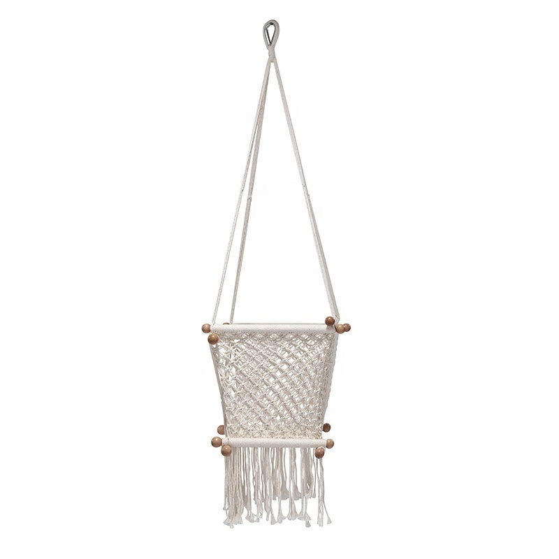 Iron Pipe Round Rope Hammock Swing Macrame Hanging Chair for Children