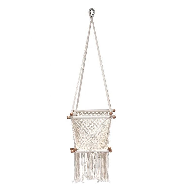 Iron Pipe Round Rope Hammock Swing Macrame Hanging Chair for Children