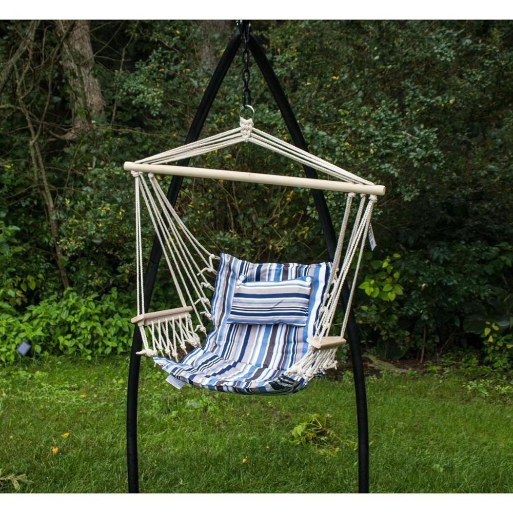 Outdoor Indoor Garden Hammock Macrame Hanging Swing Chair with pillow