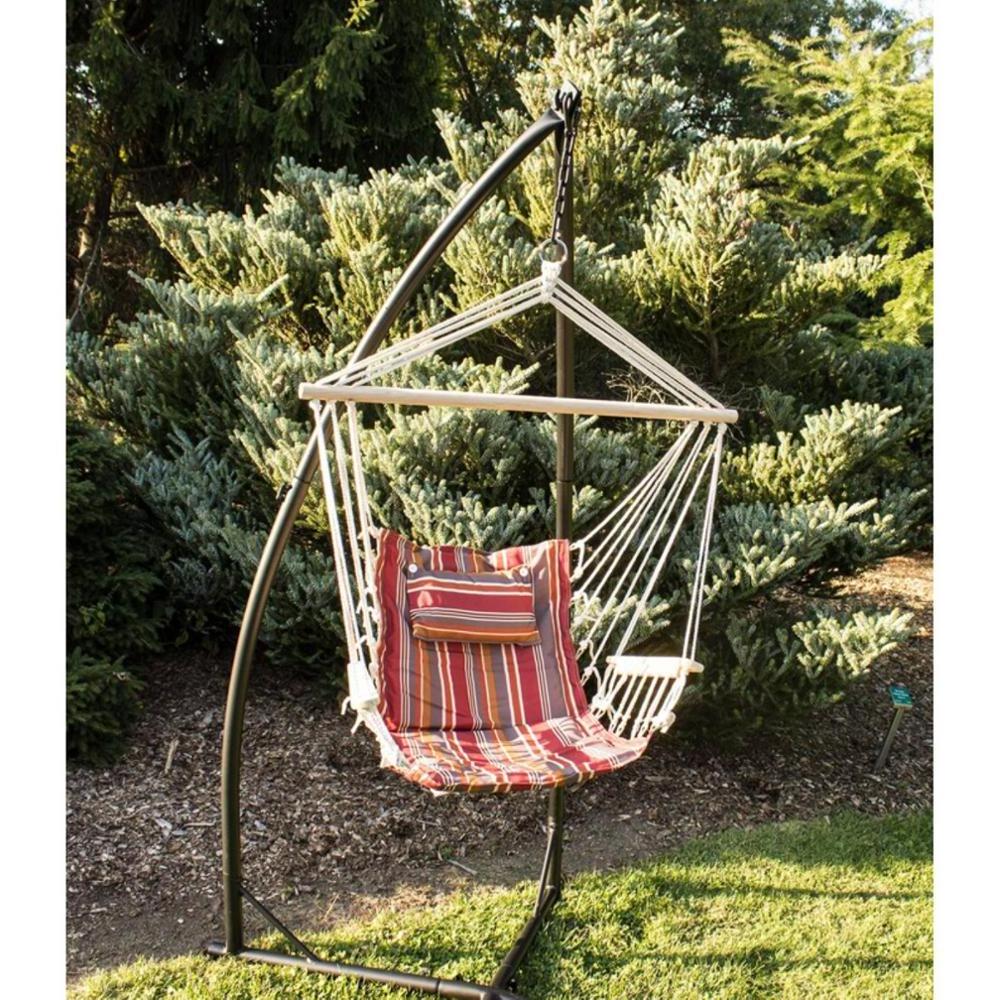 Outdoor Indoor Garden Hammock Macrame Hanging Swing Chair with pillow