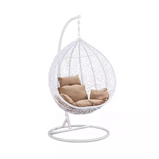 Outdoor Indoor Garden Hammock Macrame Hanging Swing Chair With Pillow And Macrame Lace