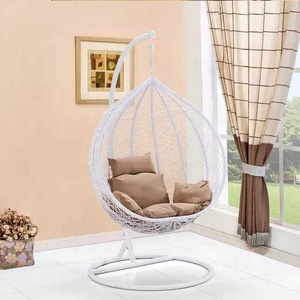 Outdoor Indoor Garden Hammock Macrame Hanging Swing Chair With Pillow And Macrame Lace