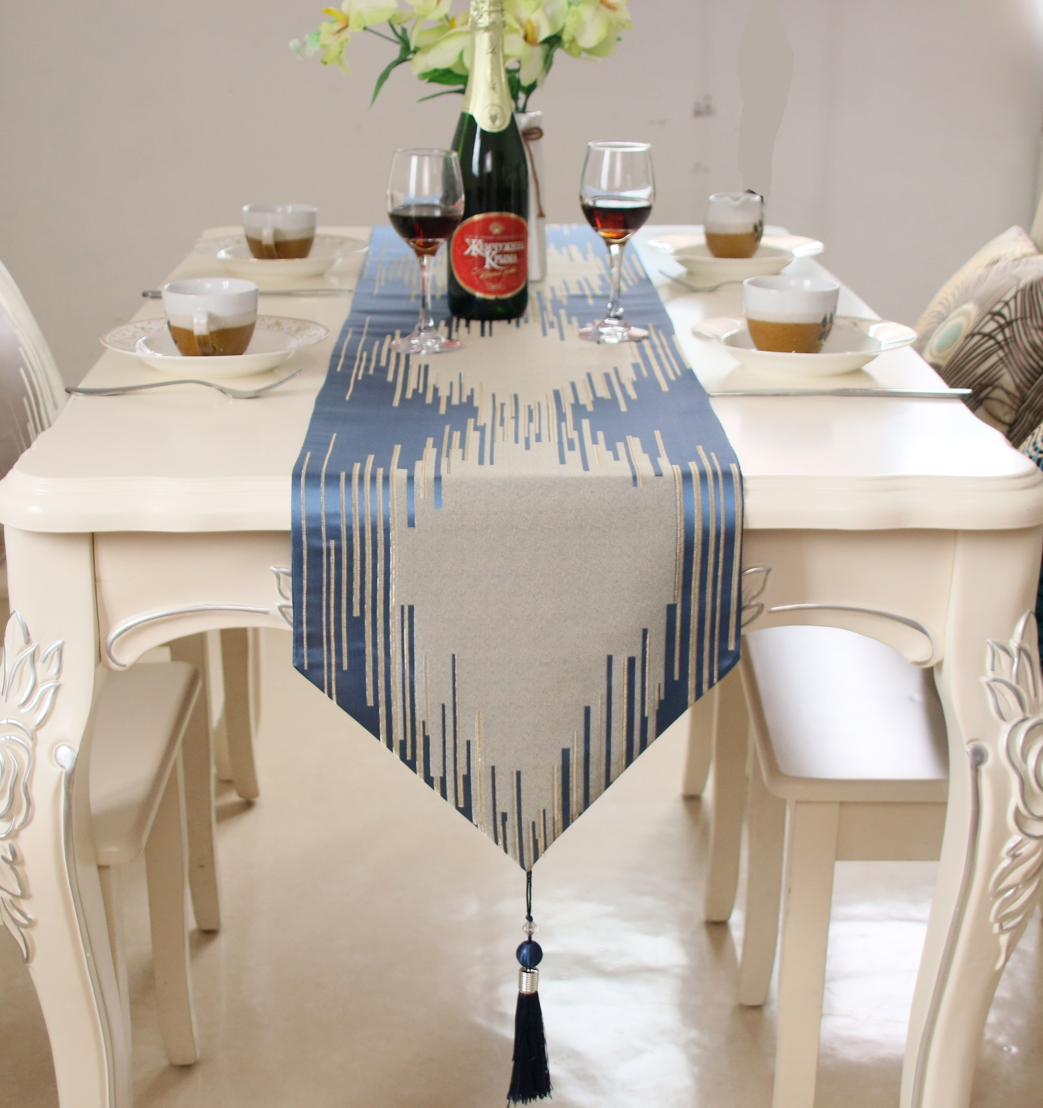 European Modern Custom  table runner light luxury decoration Table Sheet Cloth Linen Tablecloth