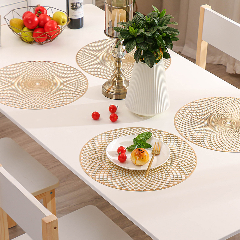 luxury round hollowed mat for wedding party Christmas Hotel Restaurant dining table mats placemat